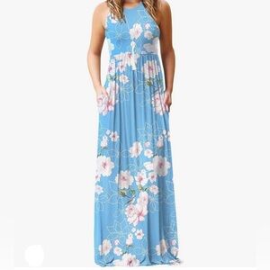 GRECERELLE blue racerback maxi small dress